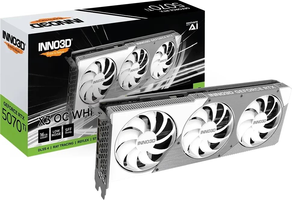 Karta graficzna Inno3D GeForce RTX 5070 Ti X3 OC White 16GB GDDR7 DLSS4 (N507T3-16D7X-176068W)
