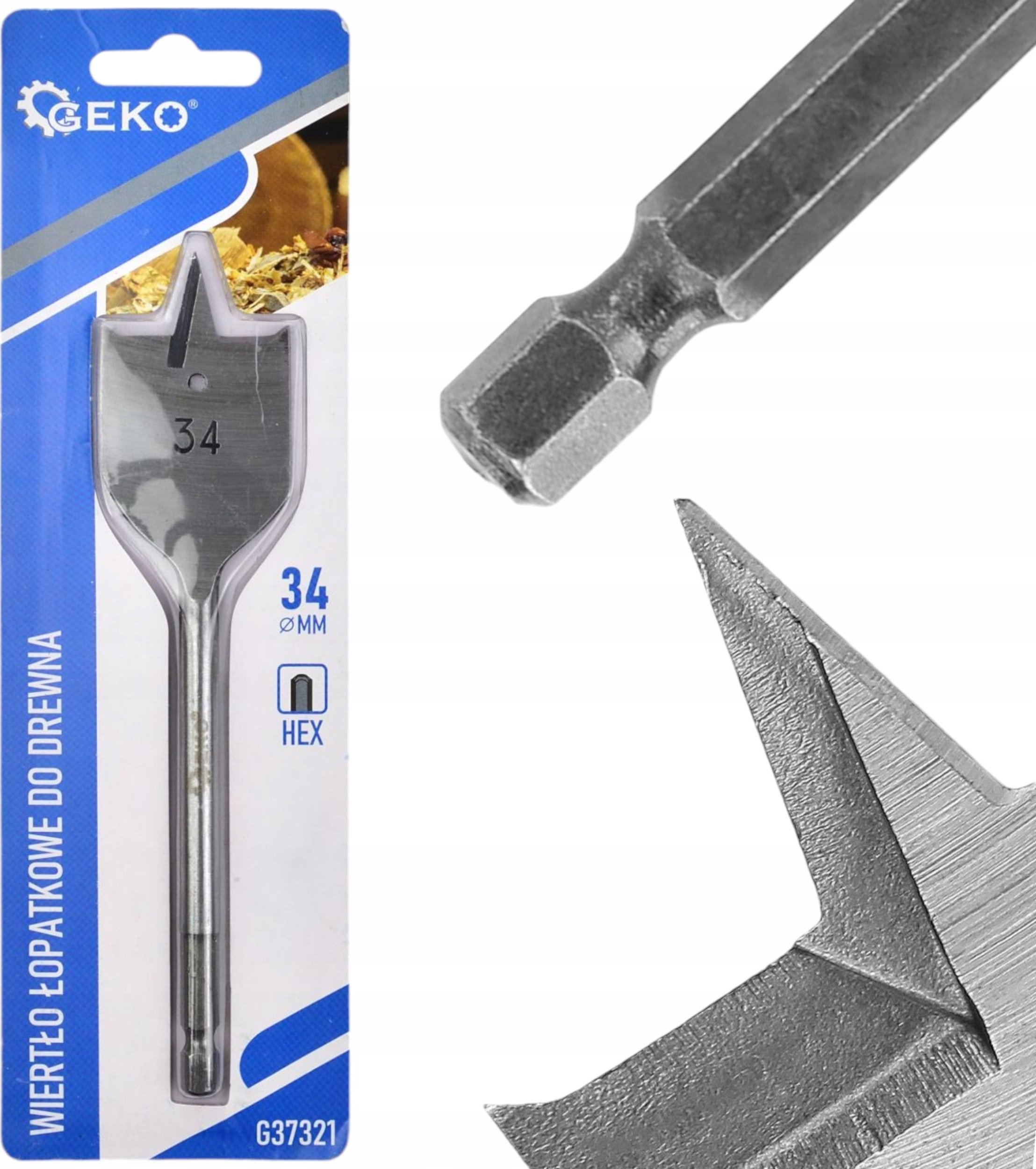 Wiertło Geko Wiertło łopatkowe do drewna 34x152mm HEX (20/200)