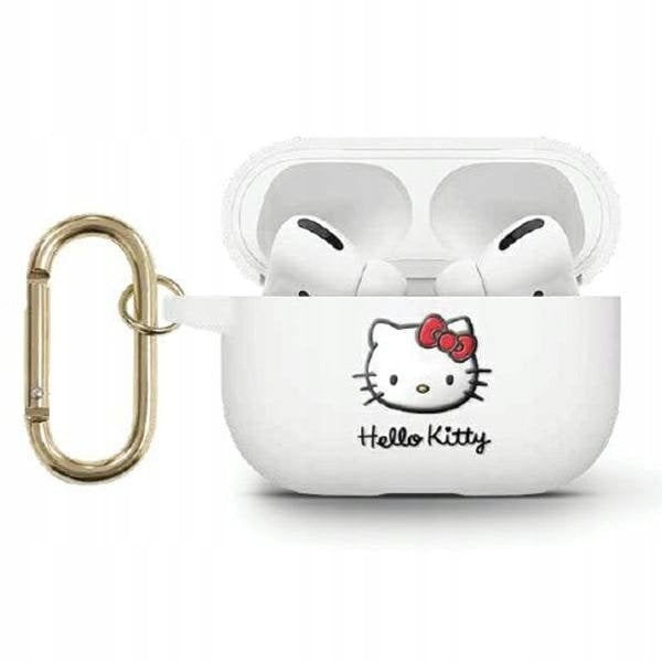 Hello Kitty HKAP23DKHSH Airpods Pro 2(2022/2023) cover white Silicone 3D Kitty Head