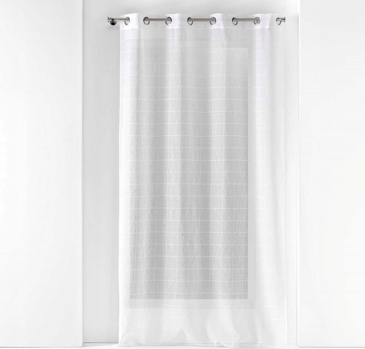 Douceur d`Interieur Firanka do salonu na przelotkach FANTASY, wzór w kwadraty,140 x 240 cm