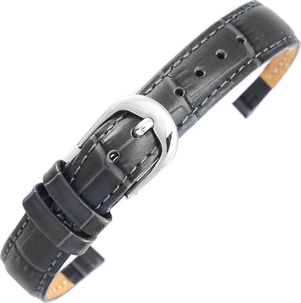 Bisset Pasek skórzany BISSET BS208 - 14 mm - grafitowy gr 4.5mm