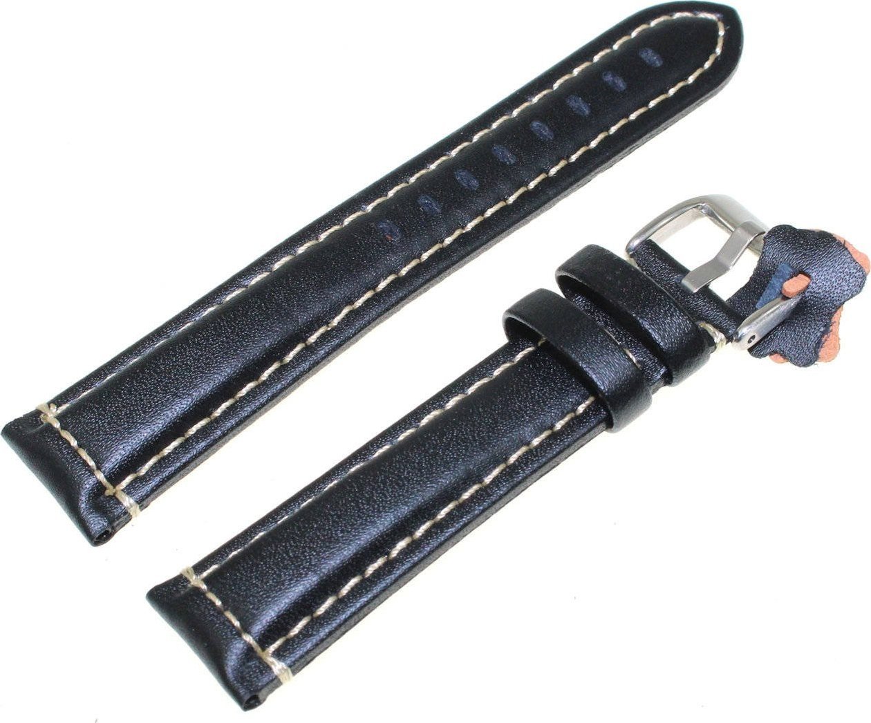 Diloy Skórzany pasek do zegarka 20 mm Diloy 393.20.58 czarny