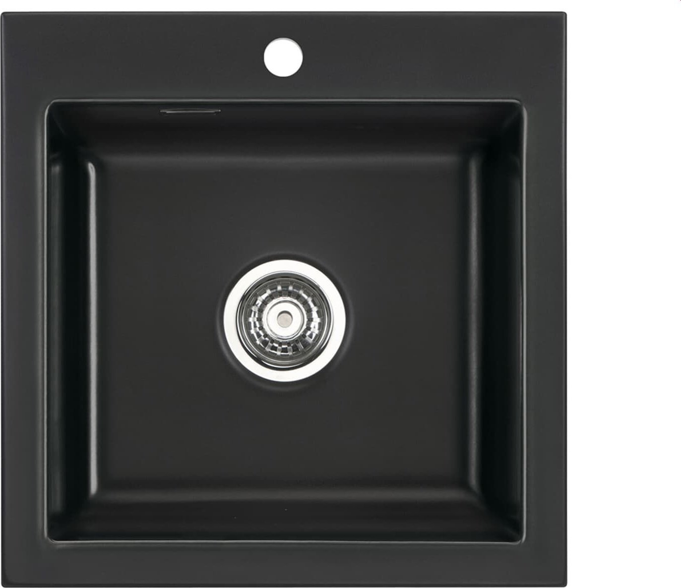 Zlewozmywak SYSTEMCERAM Systemceram Mera 51 Zlew ceramiczny Nero, korek manualny