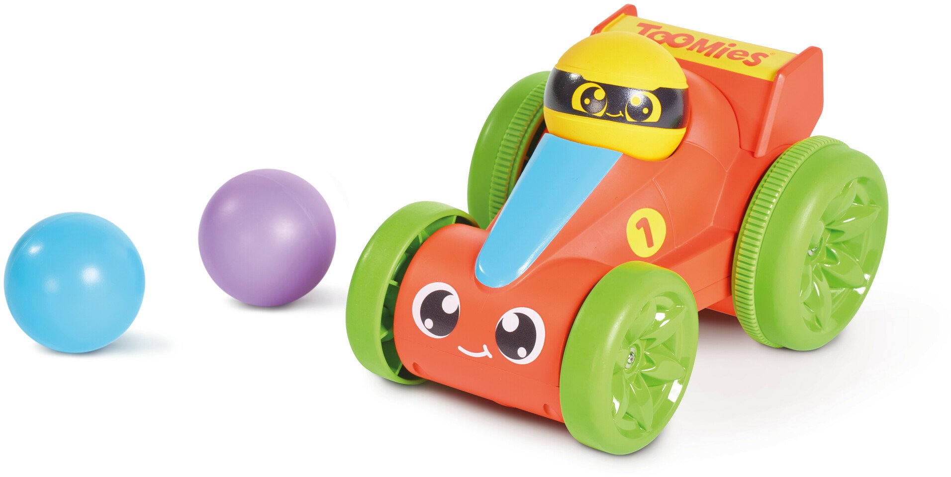 TOMY piłeczkowa wyścigówka czerw Pop_Go E73752