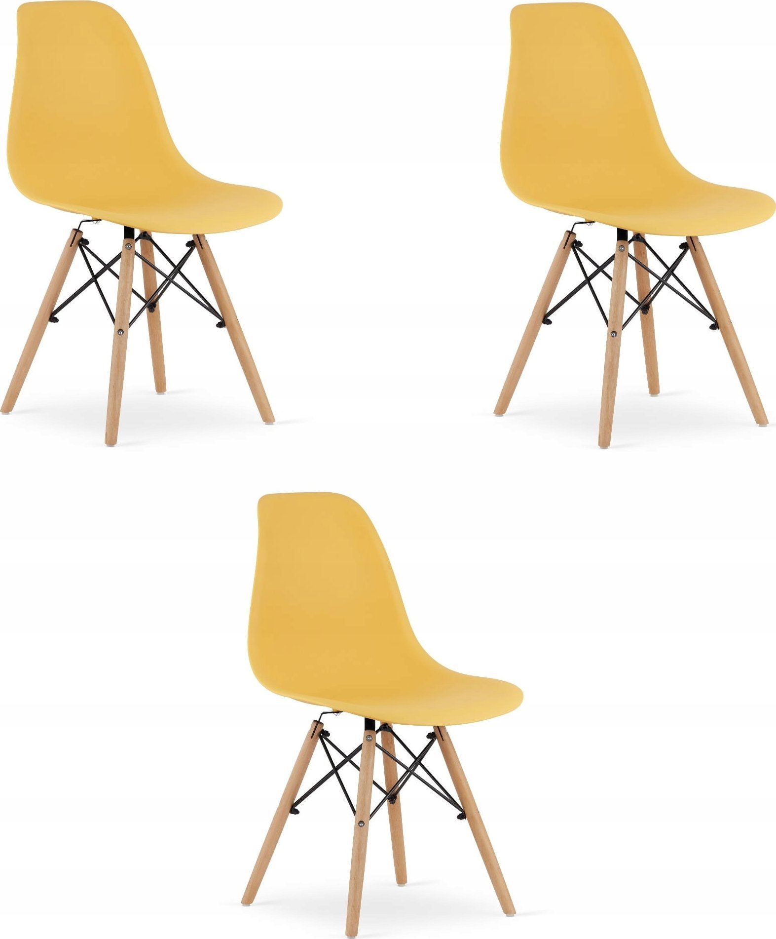 Leobert Krzesło OSAKA musztarda / nogi naturalne x 3