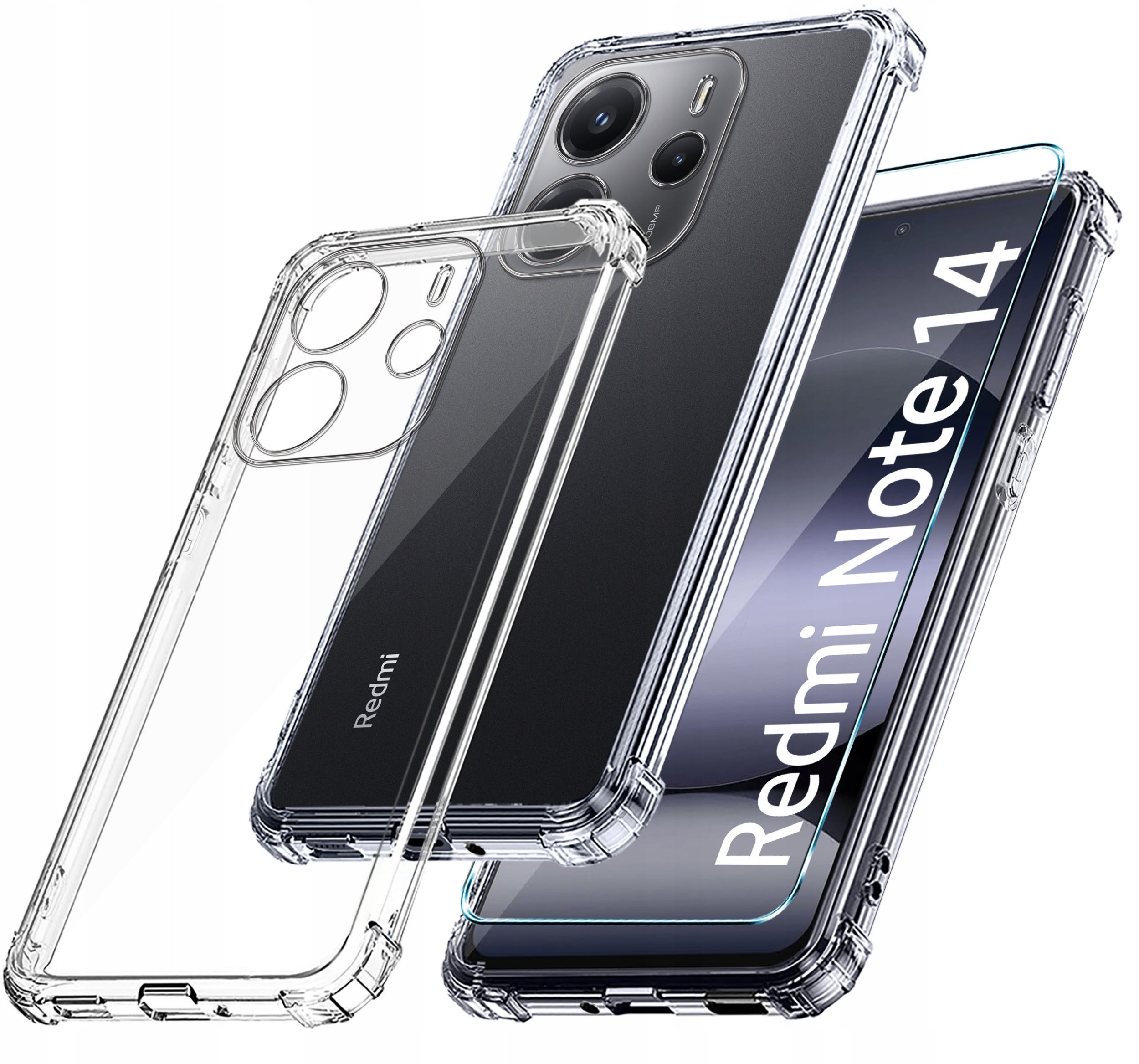 Etui do Xiaomi Redmi Note 14 4G PANCERNE CASE SILICON GUMOWE SLIM SZKŁO