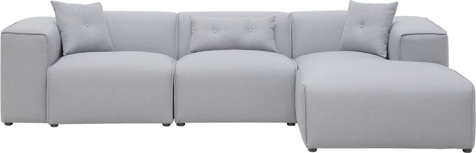 Beliani Narożnik lewostronny jasnoszary DOLVA