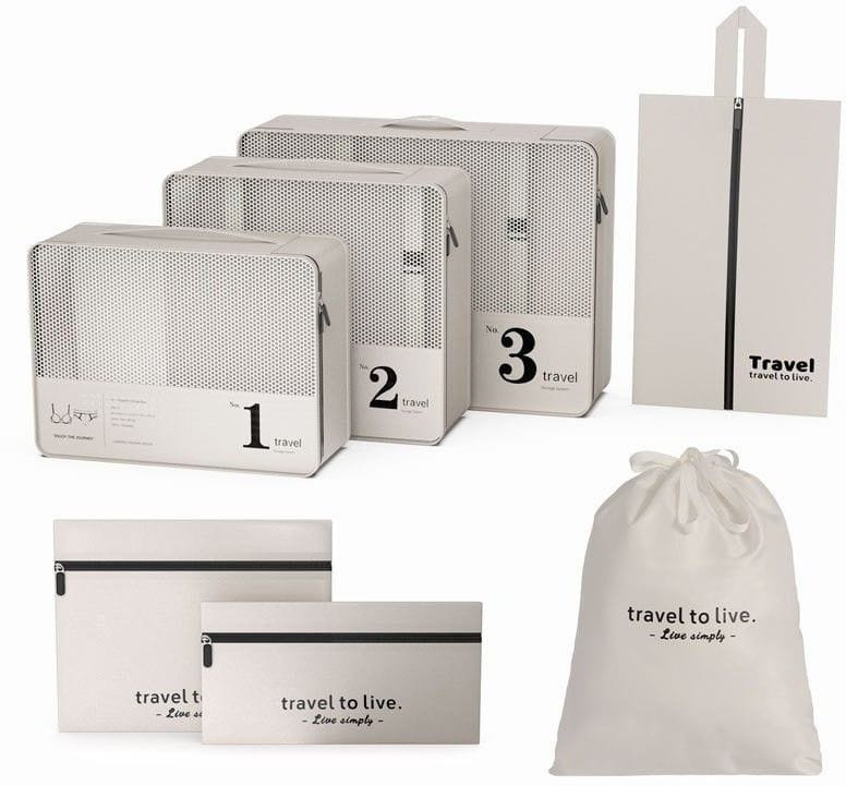 Zestaw podróżny 7 szt kosmetyczek saszetek organizerów KS142K