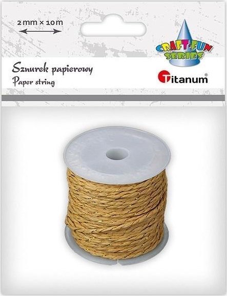 Sznurek papierowy 2mm 10m brązowo-złoty