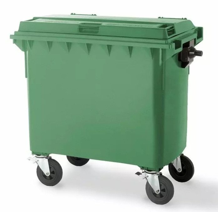 Pojemnik do segregacji odpadów na kółkach WEBER - pojemność 660 l (Kolor: zielony)