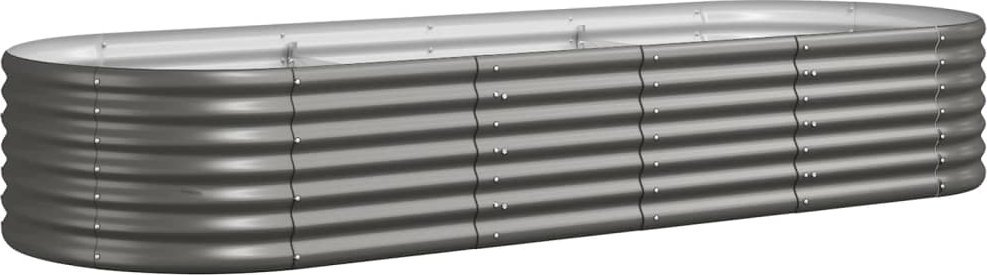 vidaXL Donica ogrodowa, malowana proszkowo stal, 224x80x36 cm, szara