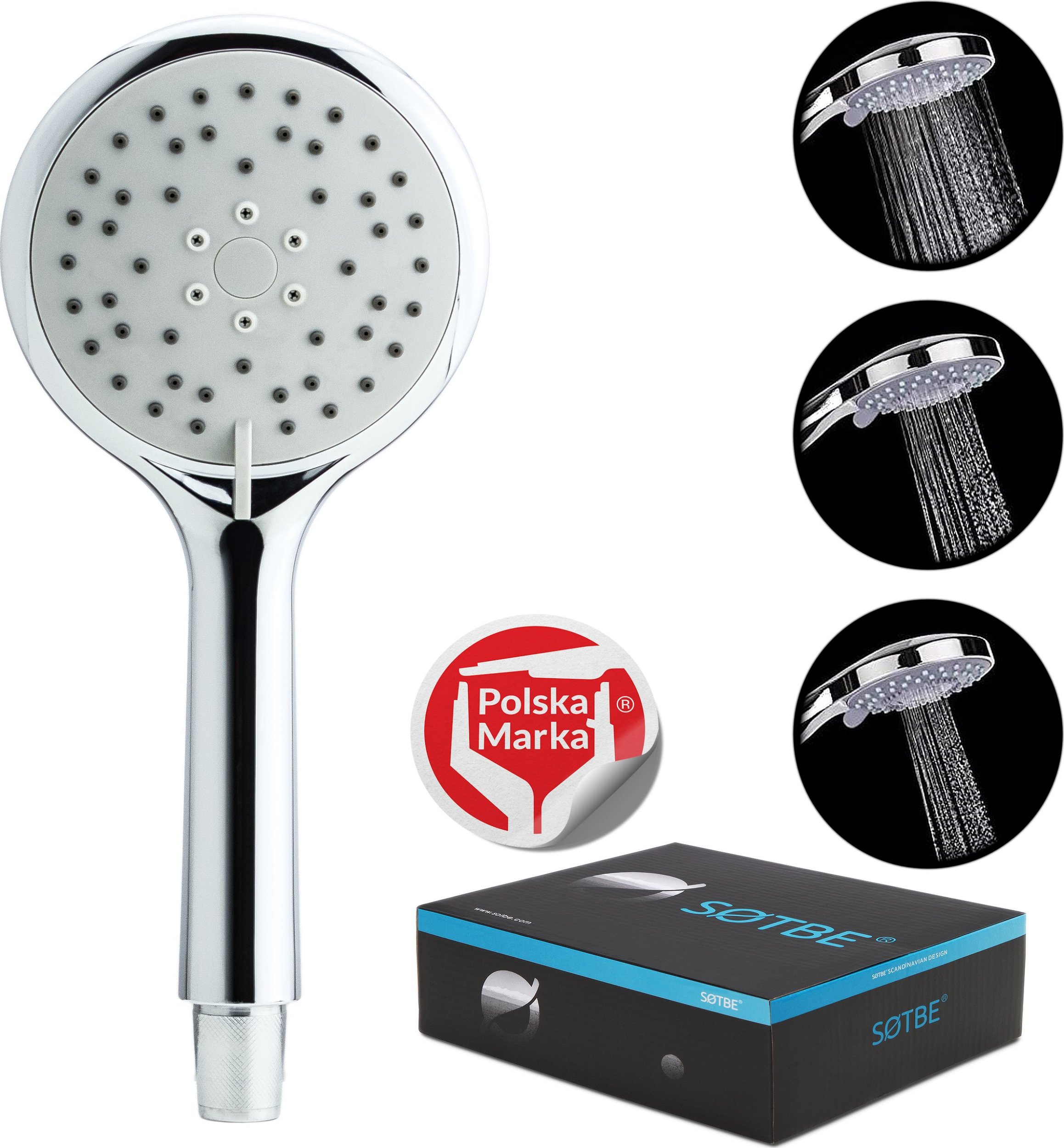 Słuchawka prysznicowa Sotbe SOTBE LARK BAVE Słuchawka prysznicowa 3 zakresowa