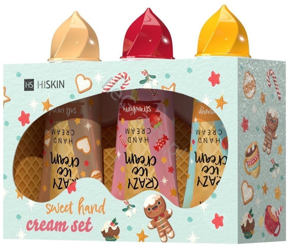 HiSkin Sweet Hand Cream Set zestaw krem do rąk Trukawka 60ml + krem do rąk Słony Karmel 60ml + krem do rąk Mango 60ml