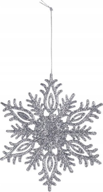 Koopman Zawieszka świąteczna srebrna śnieżynka 10 cm