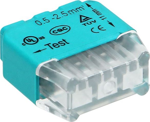 Orno Złączka instalacyjna wciskana 3-przewodowa, na drut 0,75-2,5mm2, IEC 300V/24A, 10 szt. OR-SZ-8004/3/10