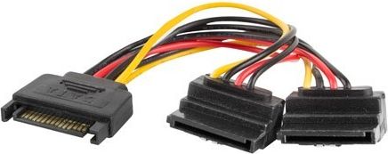 Lanberg SATA 15-pin - SATA 15-pin x2, 0.15m, Wielokolorowy (CA-SASA-10CU-0015)