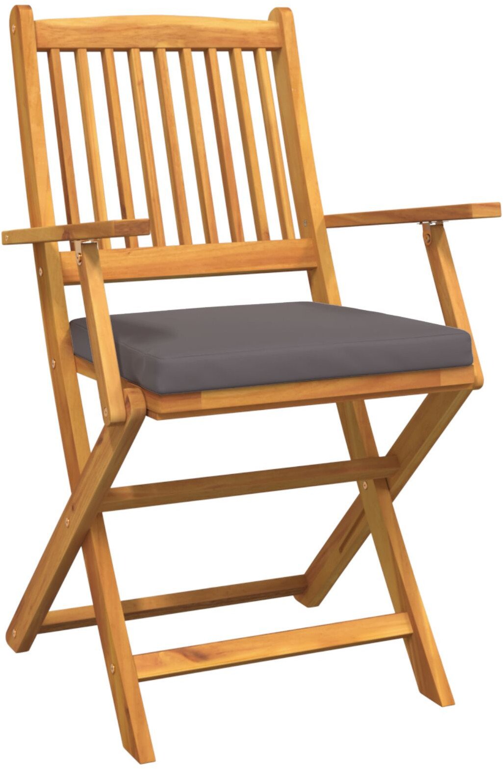 vidaXL Krzesło Ogrodowe Zestaw 3 Ciemnoszare z drewnianym wykończeniem