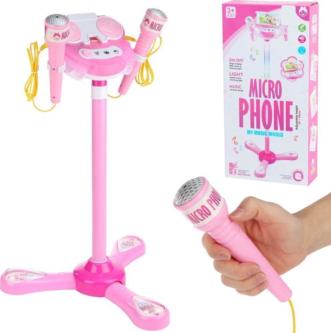 ZESTAW 2 MIKROFONY NA BATERIE ZE STATYWEM 1SZT