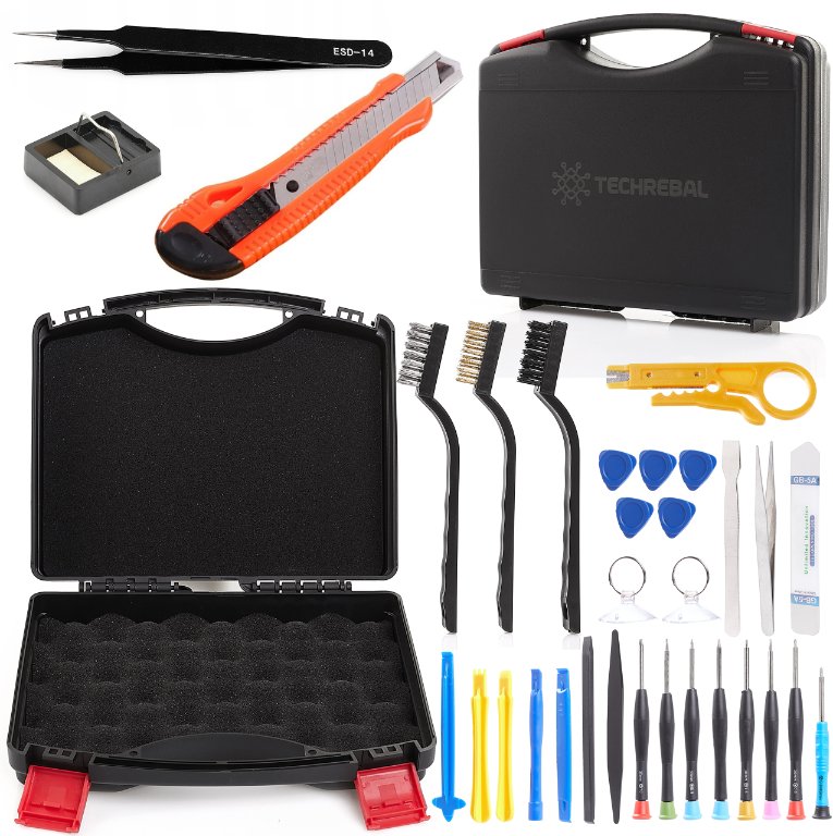 Zestaw Akcesoriów do Lutowania Lutowniczych w Walizce 33 Elementy Techrebal