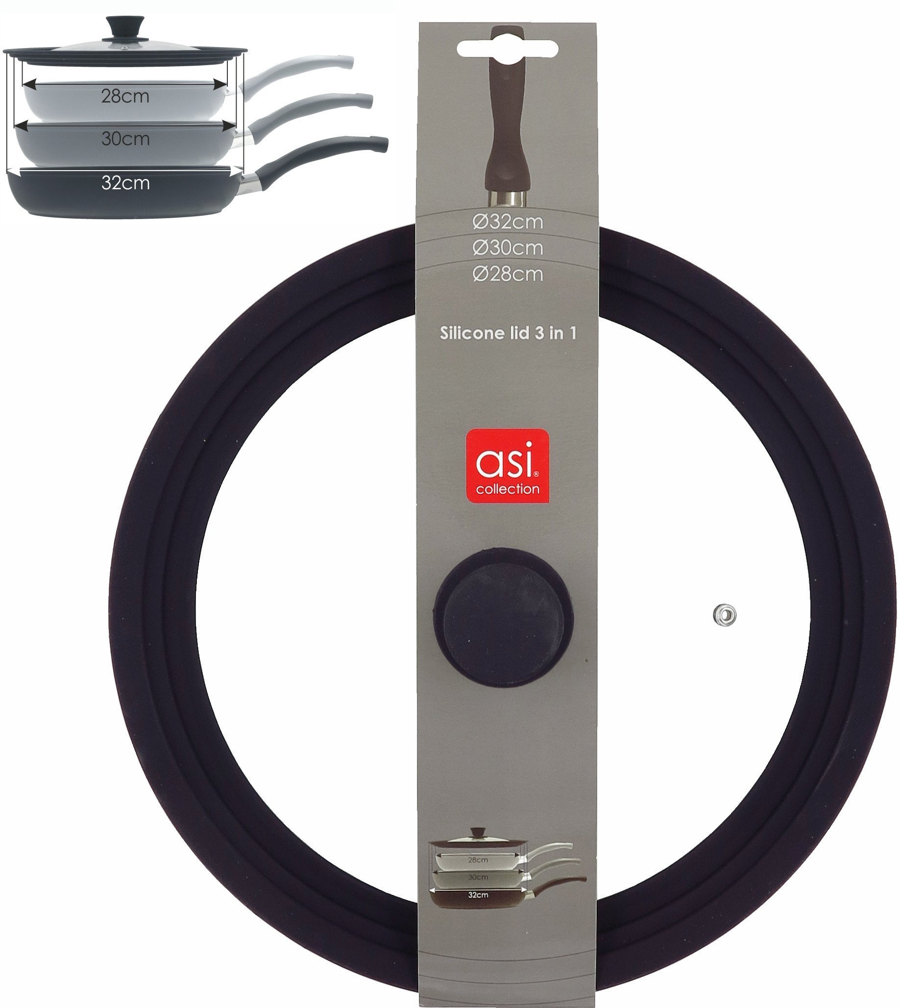 ASI COLLECTION Wax universal with silicone edge 3in1 O28/30/32cm 24302202
