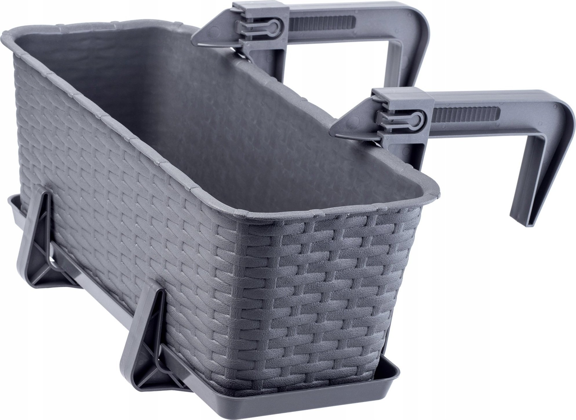 Kadax Doniczka Donica Balkonowa Podstawka 40cm Grafitowa