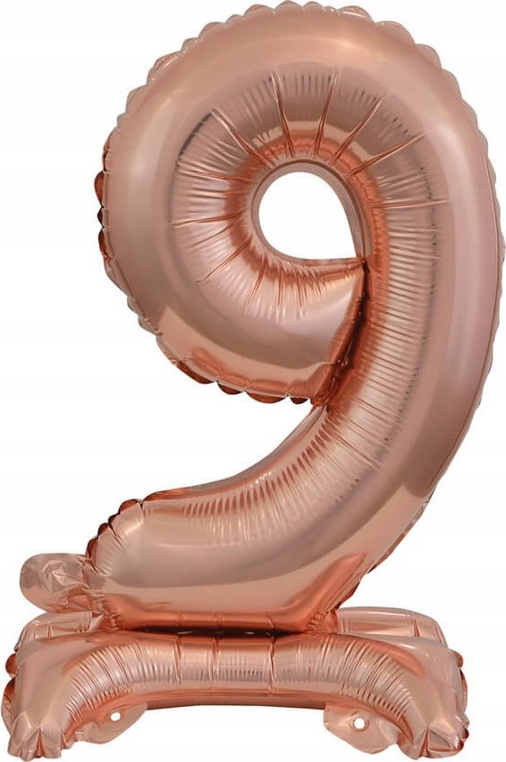 AMSCAN Balon foliowy mini cyfra 9 ze stopką różowe złoto 22x40cm 9911742