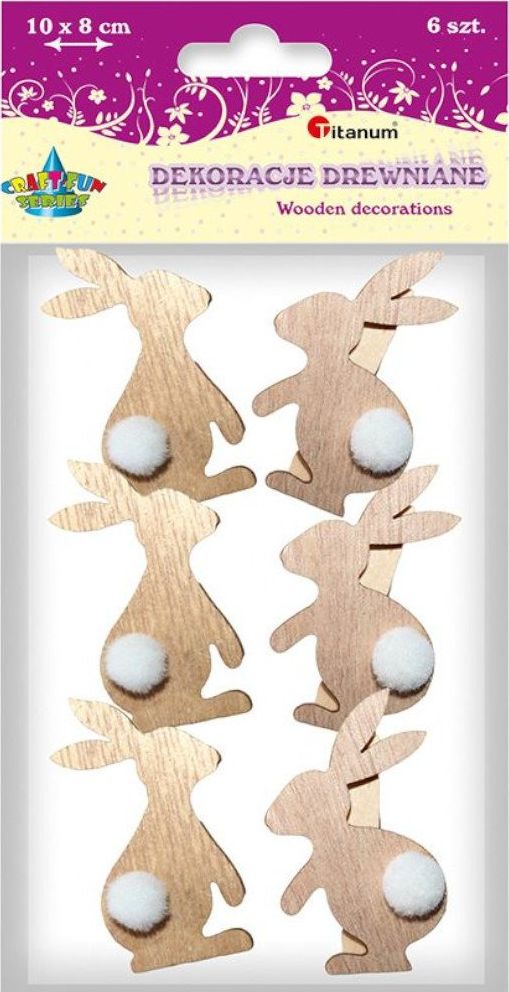 Titanum Spinacze klamerki zajączki wielkanoc 3x5,5cm 6szt