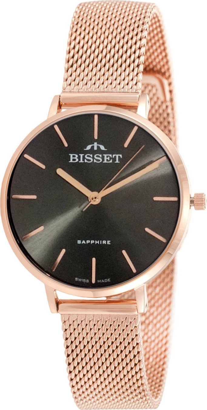 Zegarek Bisset Szwajcarski zegarek damski Bisset BSBF32 różowe złoto gt