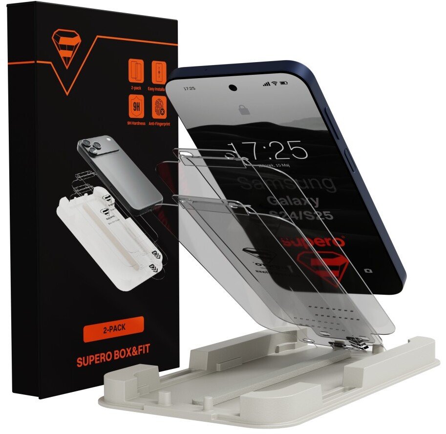 SUPERO Szkło hartowane Box&Fit do Samsung Galaxy S24 / S25, 2 szt. + aplikator