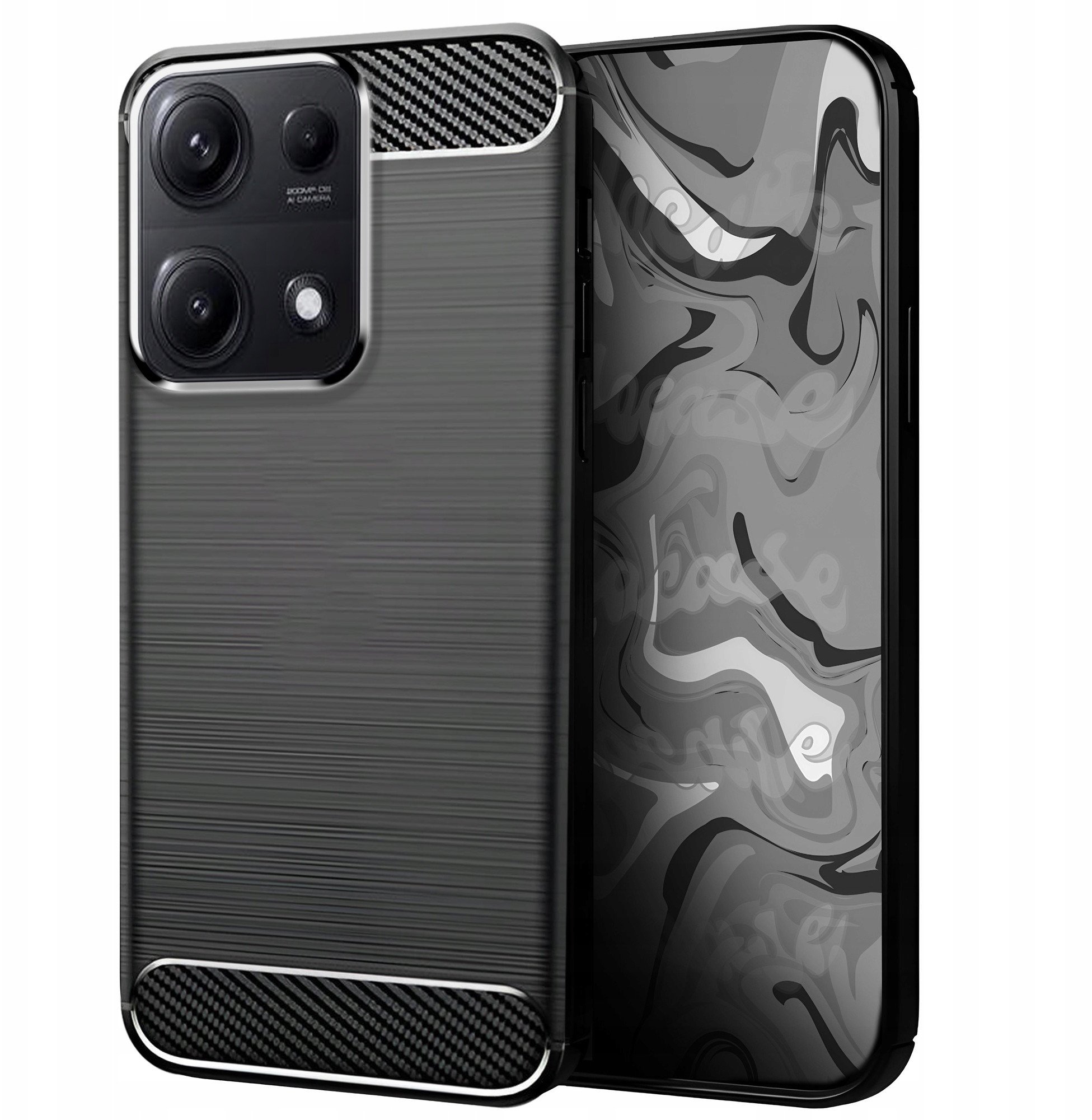 Etui do Xiaomi Redmi Note 14S (Czarne, Pancerne, Karbonowe, Ochronne, Case)