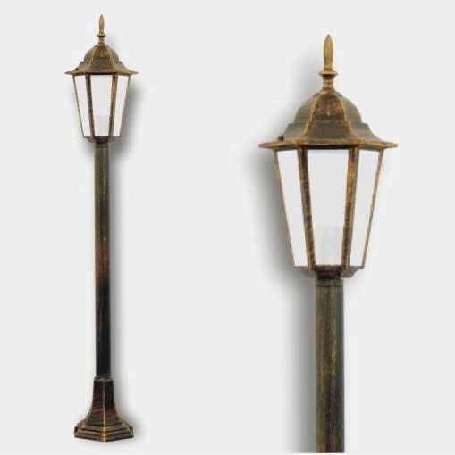 Polux Lampa stająca Liguria 100cm 1x60W E27 IP43 czarny (ALU1047C6)