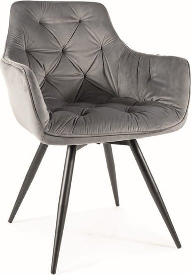 Signal Krzesło obrotowe do salonu MANGO Velvet szare Signal