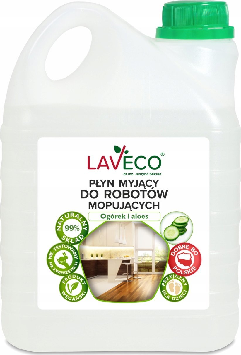 LAVECO Naturalny płyn myjący do robotów mopujących - ogórek i aloes - 2 l