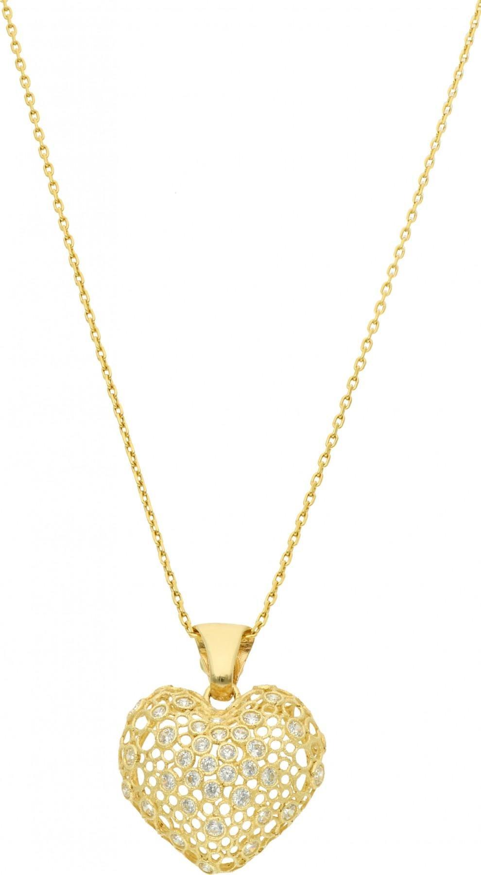 Rosanto Złote wypukłe serce z cyrkoniami 585 14k