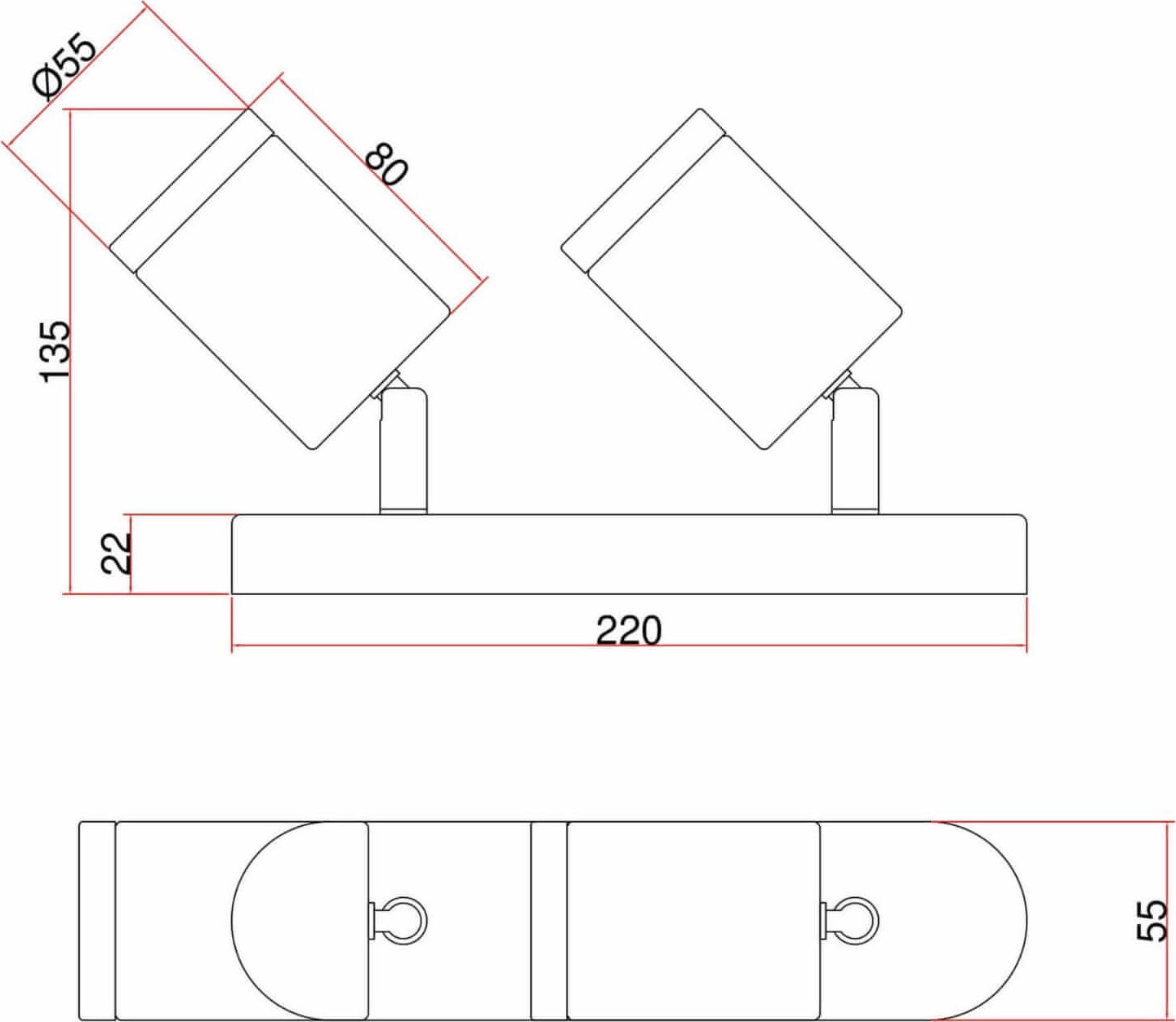 Lampa sufitowa Light Prestige Sufitowa lampa regulowana Belize LP-734/2W CH IP44 chrom