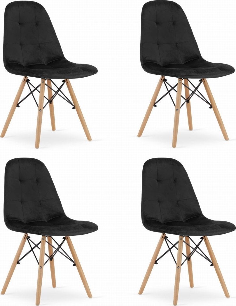 Leobert Krzesło DUMO - czarny aksamit x 4