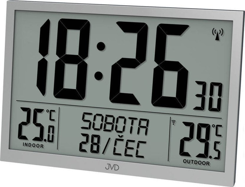 JVD Zegar JVD RB9412.2 Termometr DCF77 Dni Tygodnia po polsku 42x29 cm .