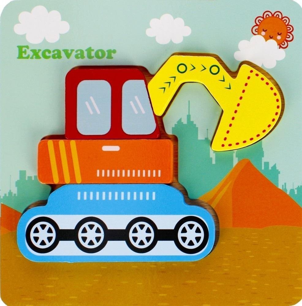 Mega Creative Układanka drewniana koparka 4 elementy