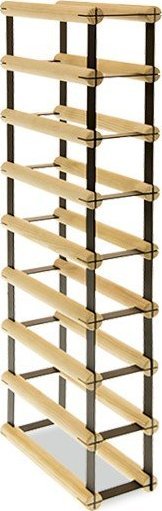 Wamar-Sosenka Regał na wino Stojak na 8 Butelek Szklanych/ PET RW-8/ 1x8 Surowy Naturalny Metal + Drewno RW-8-1X8-8