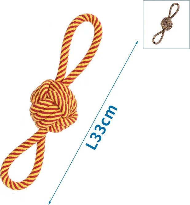 Nobleza Zabawka z bawełnianego sznura z piłką i uchwytem dla psa Zabawka z bawełnianego sznura z piłką i uchwytem dla psa