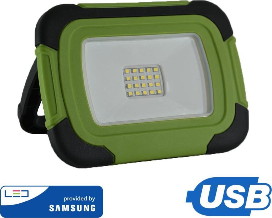 Naświetlacz V-TAC Naświetlacz halogen LED V-TAC 10W Ładowalny USB SAMSUNG IP44 VT-10-R zimny 700lm