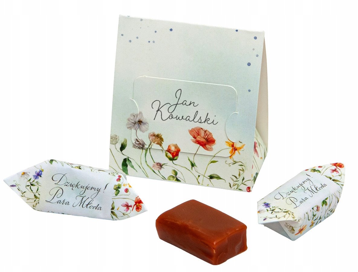 Winiety - Pudełko z krówkami na ślub, wesele kpl. 10 szt. wz 3