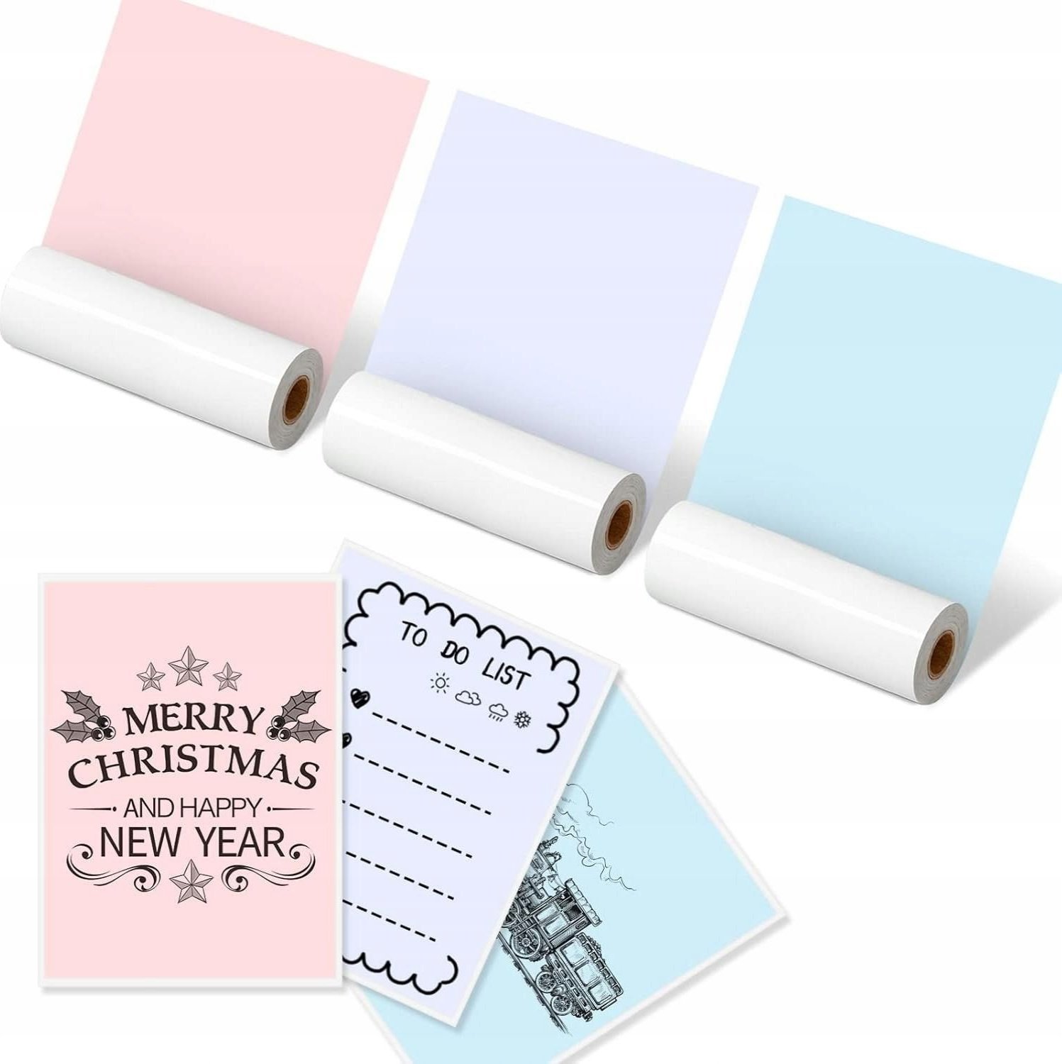 Phomemo Papier Termiczny Samoprzylepny Naklejka do drukarki Phomemo M832 / M04S / M04AS Wkłady Kolor 3x Rolki 110mm / Q22-RMS-PBPU-107