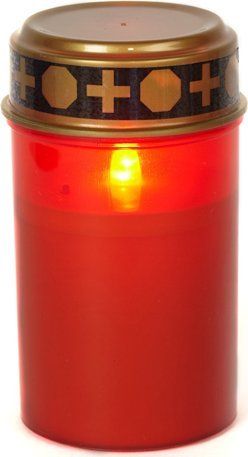 Znicz elektryczny z timerem świeczka LED na baterie czerwona