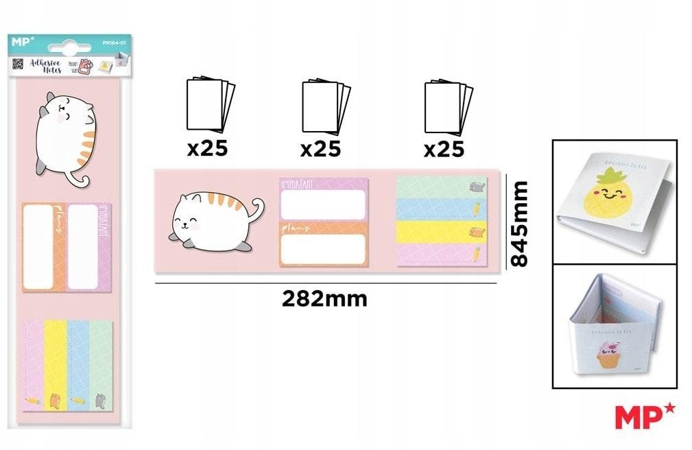 Karteczki samoprzylepne indeksujące 7x25szt MP