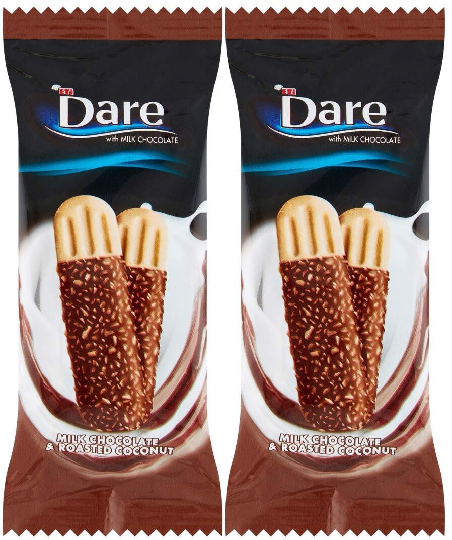 Eti Dare Cisteczka oblane czekoladą z posypką kokosową 44,5 g x 2 sztuk