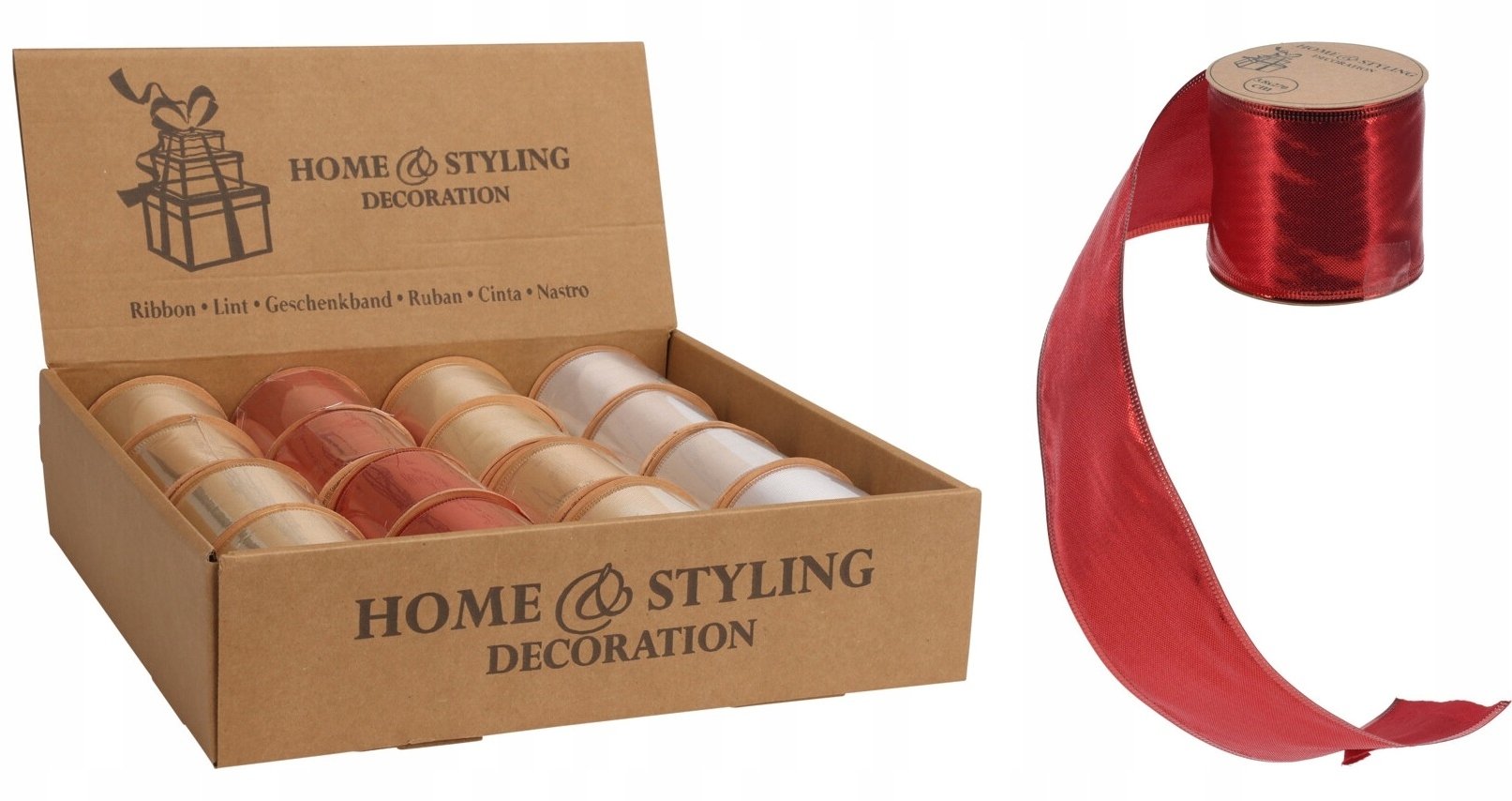 Wstążka ozdobna świąteczna na prezenty różne kolory 270cm 1szt