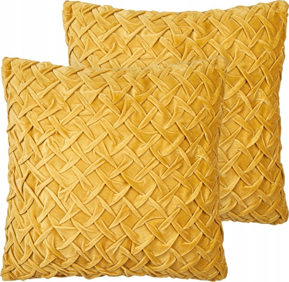 Beliani 2 welurowe poduszki dekoracyjne 45 x 45 cm żółte CHOISYA