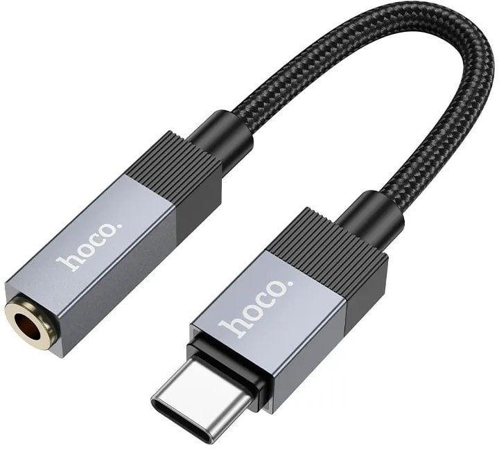 Adapter AUX USB C (męski) do Jack 3,5 mm (żeński) Hoco UPA32C czarny