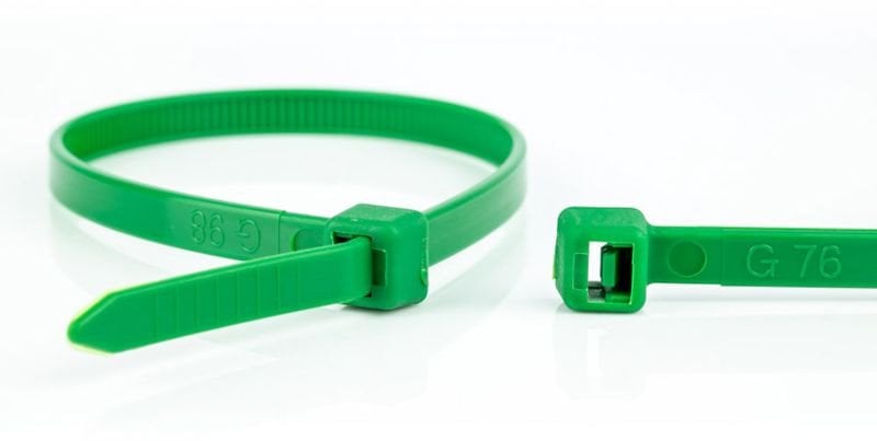 WKK 11032571 opaska kablowa Zwalniana opaska kablowa Plastik, Poliamidowy Zielony 100 szt.